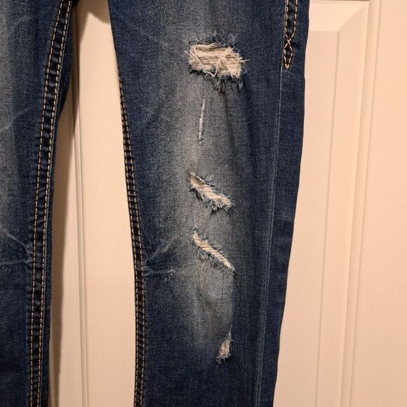 Rock Revival Joyelle Jeans Distressed Denim Straight Leg Low Rise Women's 28 - Picture 4 of 16